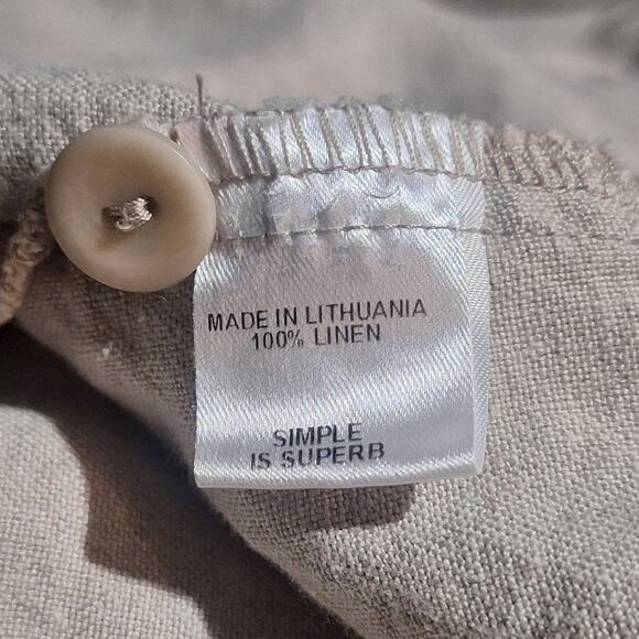 Flax Tunic (or Dress) Womens Medium 100% Linen Pockets Bohemian Lagenlook Hippie - Picture 8 of 9